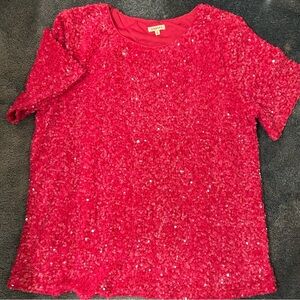HOT PINK SEQUIN TOP